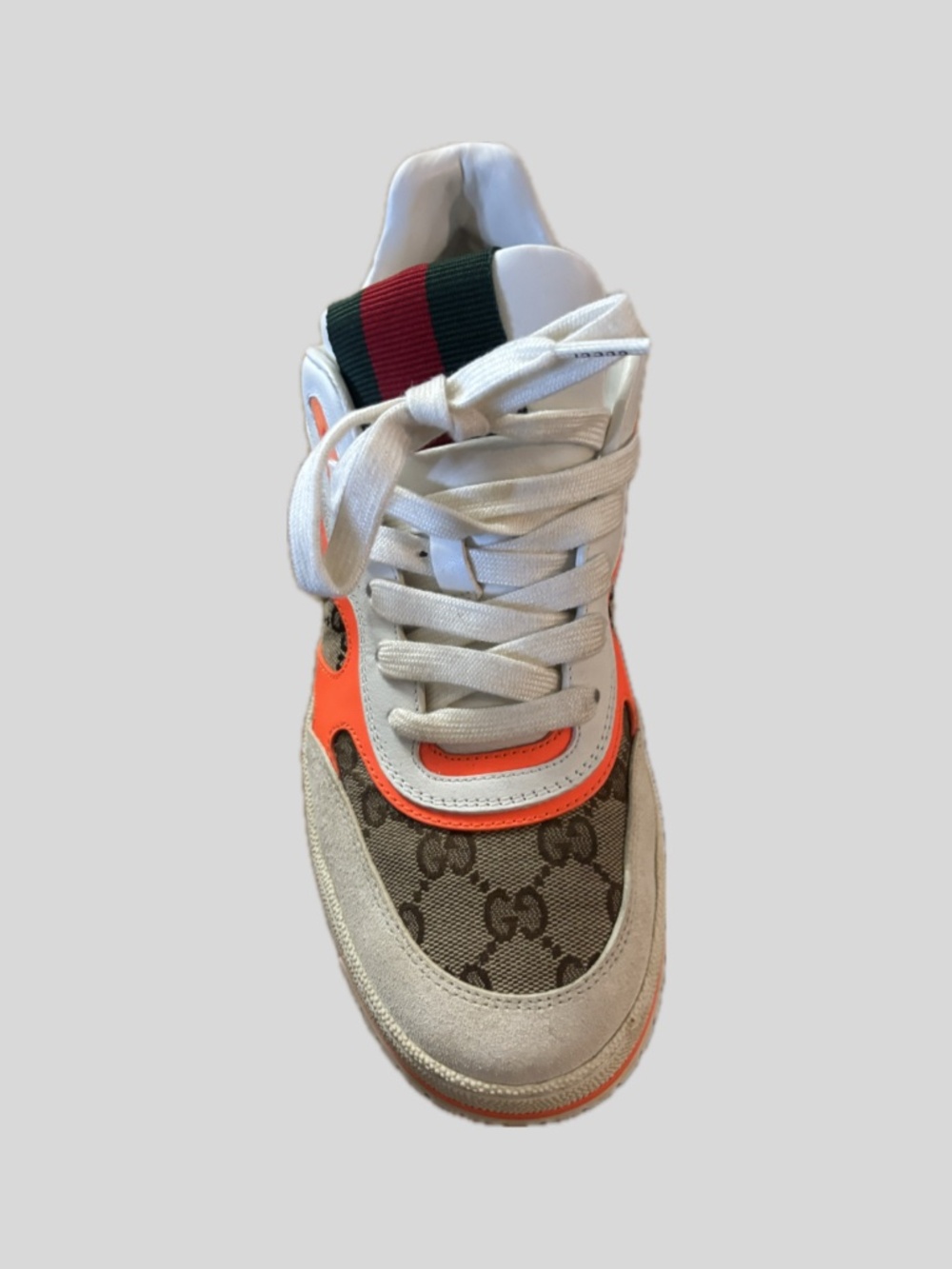 Gucci Canvas Leather Monogram Sneakers Women's 40.5 C